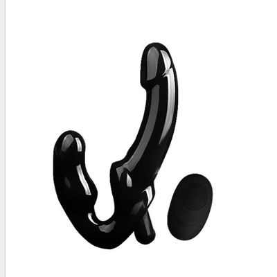 10 radio lesbienne de Dong 24.5cm de double de silicone de vitesses à télécommande