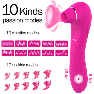 Vibrateurs adultes lavables de sexe effleurant des vitesses du jouet 10 de langue 190mm
