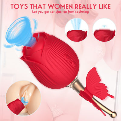 Suçant Rose Wireless Butterfly Vibrator Sex joue IPX7 non toxique imperméable