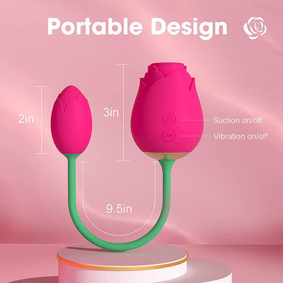 Silicone de catégorie comestible d'oeufs d'IPX7 Rose Sucking Remote Control Love