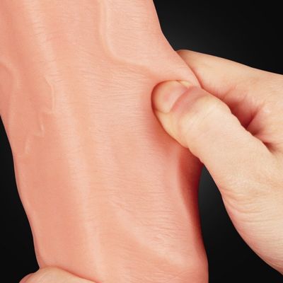 double courroie imperméable posée de coq réaliste du silicone 12inch sur le dilldo