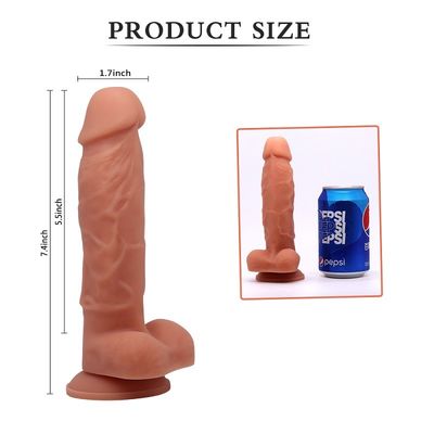 Jouet lesbien de sexe de godemiché de tasse d'aspiration ODM d'OEM sain de silicone de 7,4 pouces