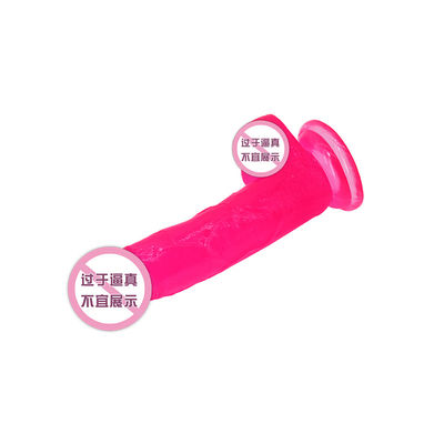 Jouet réaliste 22cm Crystal Dick For Women de sexe de godemiché de tasse d'aspiration