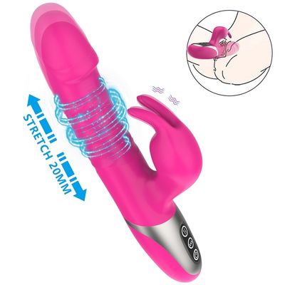 Langue clitoridienne du stimulateur 215mm de lapin télescopique léchant des jouets de sexe