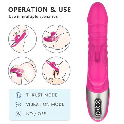 Langue clitoridienne du stimulateur 215mm de lapin télescopique léchant des jouets de sexe