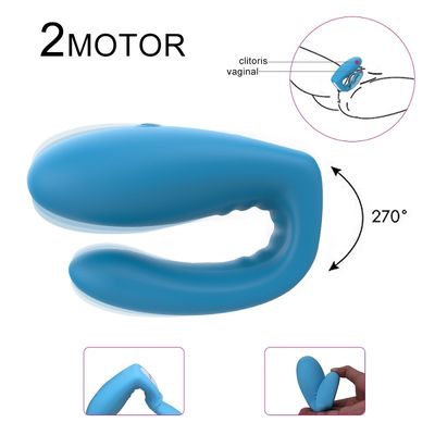 Type ODM à télécommande de 2 moteurs U de radio d'ABS de Toy Silicone de sexe de vibrateur