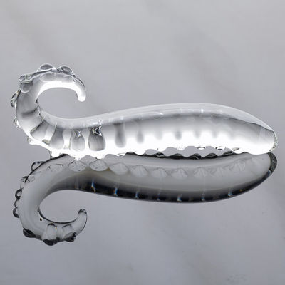 Long ODM gai de Toy Remote Control Butt Plug de prostate de godemiché en verre rose de hippocampe
