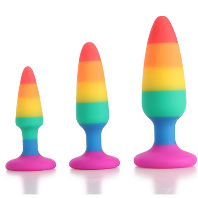 La stimulation ROHS de tache de Toy Butt Plug G de sexe de pénis de godemiché d'arc-en-ciel a approuvé