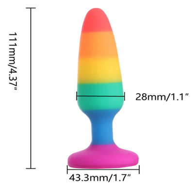 La stimulation ROHS de tache de Toy Butt Plug G de sexe de pénis de godemiché d'arc-en-ciel a approuvé