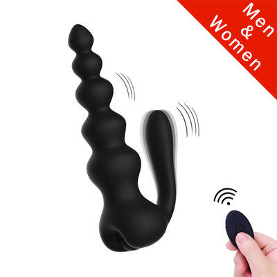 La sodomie à télécommande joue les perles anales branchent la double vibration 16cm