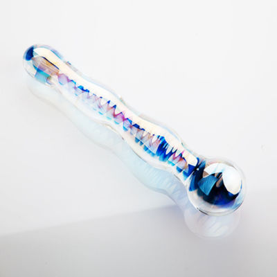 Jouet en verre 20cm de sodomie de baguette magique de sexe fini par double unisexe pour l'adulte