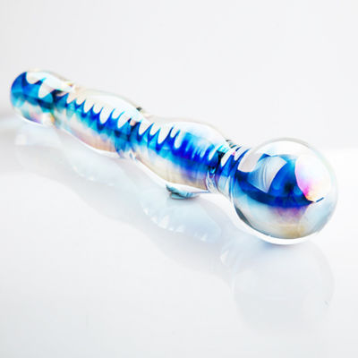 Jouet en verre 20cm de sodomie de baguette magique de sexe fini par double unisexe pour l'adulte