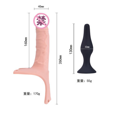 Courroie creuse réglable sur la douille amicale de pénis de peau flexible de Dong 26cm