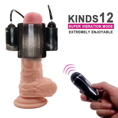 stimulation à télécommande de Ring Couple Sex Toys Electro de douille de pénis de l'ABS 9v