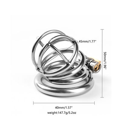 Les jouets du sexe des hommes d'acier inoxydable entassent Chastity Cage Male Chastity Device 50mm