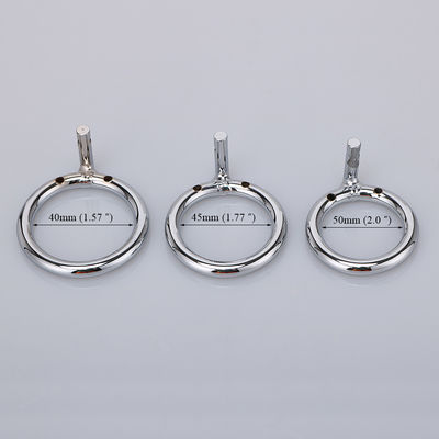Petit métal verrouillable Chastity Cage Vibrator Cock Ring 45mm pour l'homosexuel
