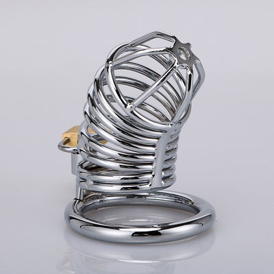 Petit métal verrouillable Chastity Cage Vibrator Cock Ring 45mm pour l'homosexuel