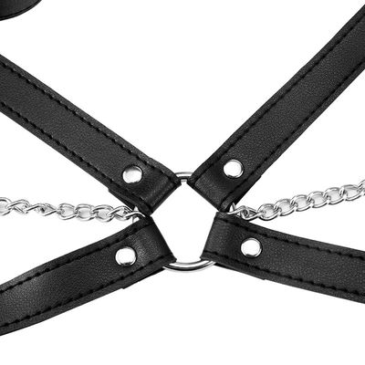 Réservoir érotique 62cm de licou d'unité centrale de la CE de sexe d'esclavage en cuir noir de fétiche